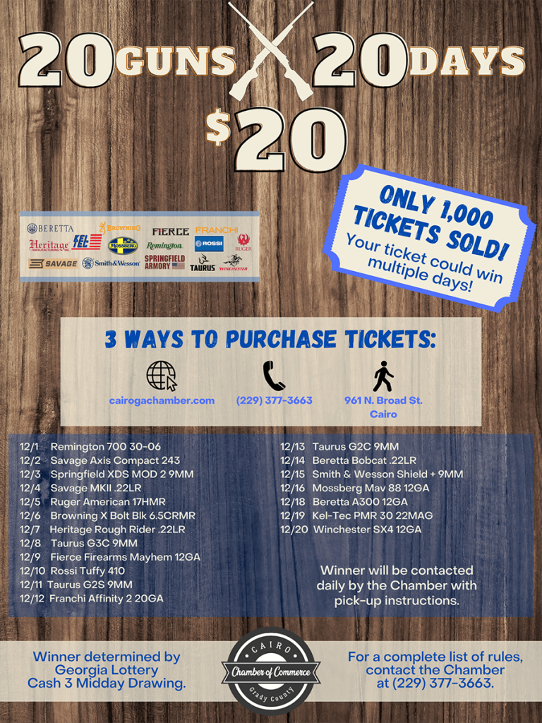 Gun Raffle Cairo Grady County Chamber of Commerce